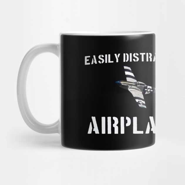 Airplane Airshow Merch P-51 MUSTANG WW2 by Dirty Custard Designs 